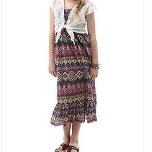 Girl Beautees Tribal Maxi Dress NWT Size Medium 8 10